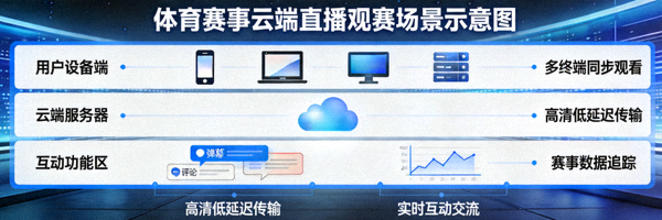 体育赛事云端直播观赛场景示意图